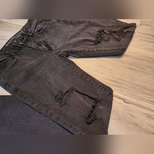 American Eagle Jegging Super Super Stretch  Pants Size 6 Black Very Distressed